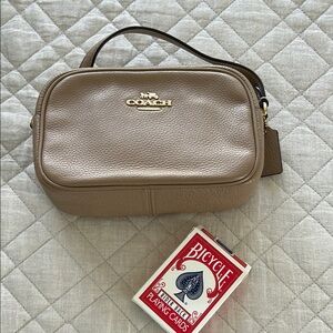 Coach Beige Leather Shoulder Bag